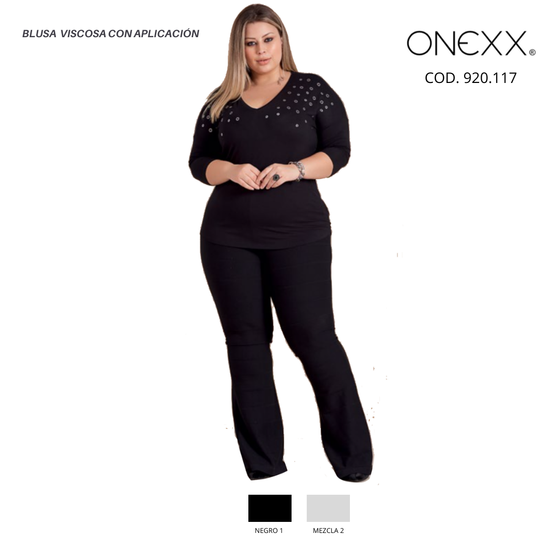 BLUSA VISCOSA CON APLICACION